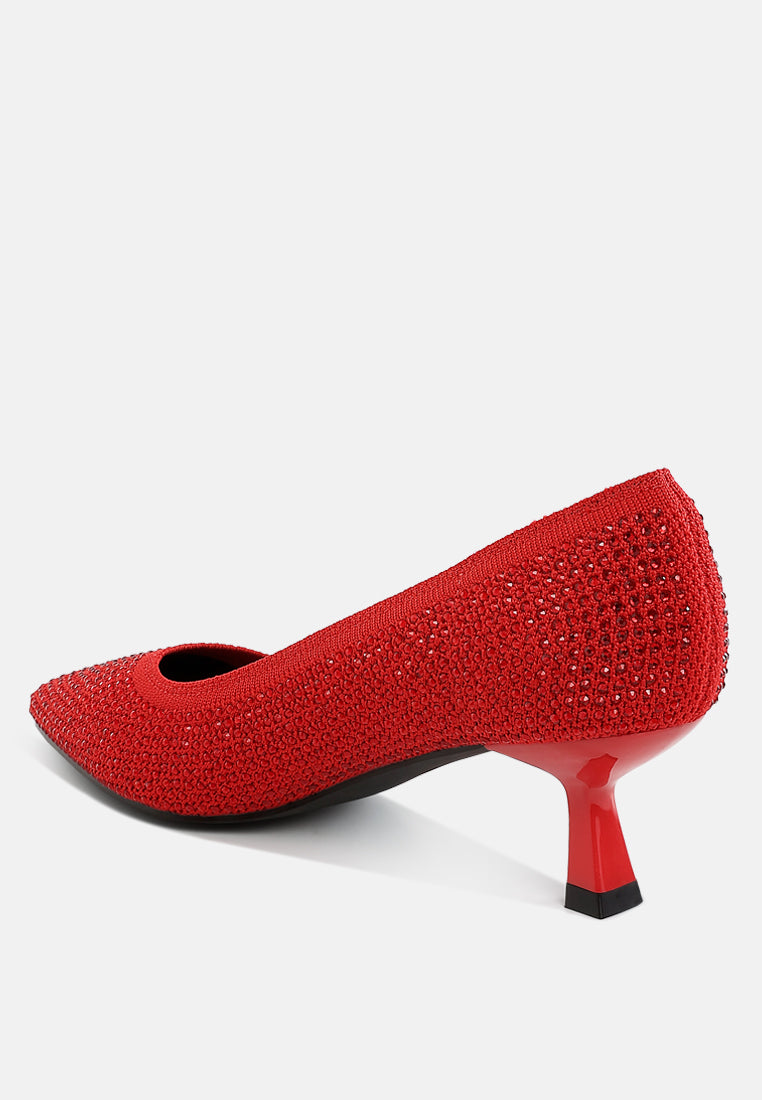 breathable flyknit rhinestone pumps by ruw#color_red