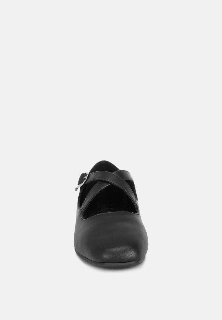 vonily criss cross straps ballet flats#color_black