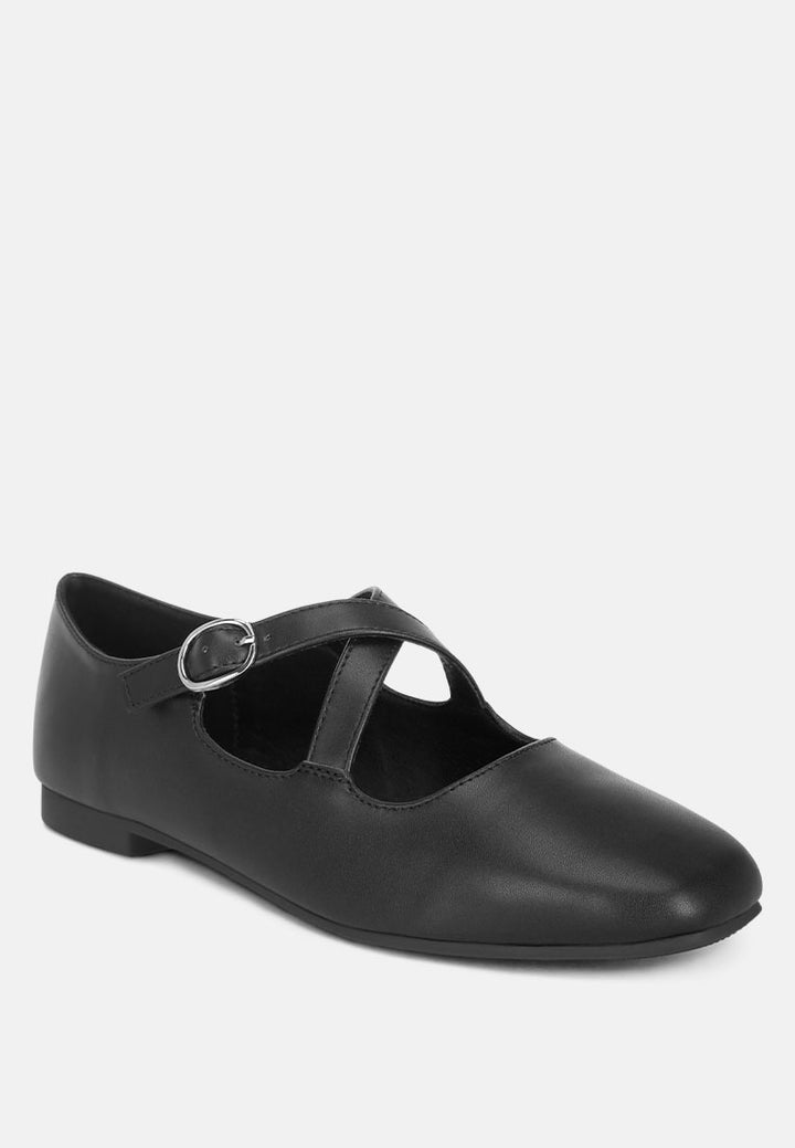 vonily criss cross straps ballet flats#color_black
