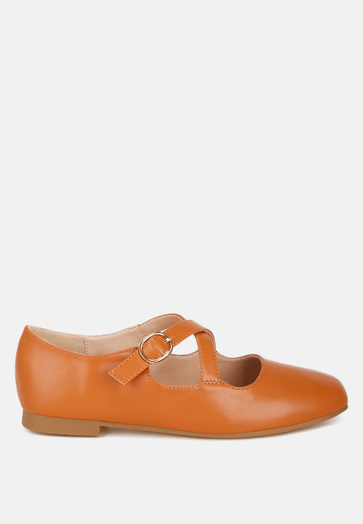 vonily criss cross straps ballet flats#color_tan