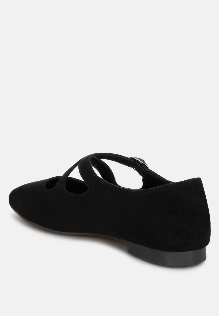 vonily criss cross straps ballet flats#color_black-suede