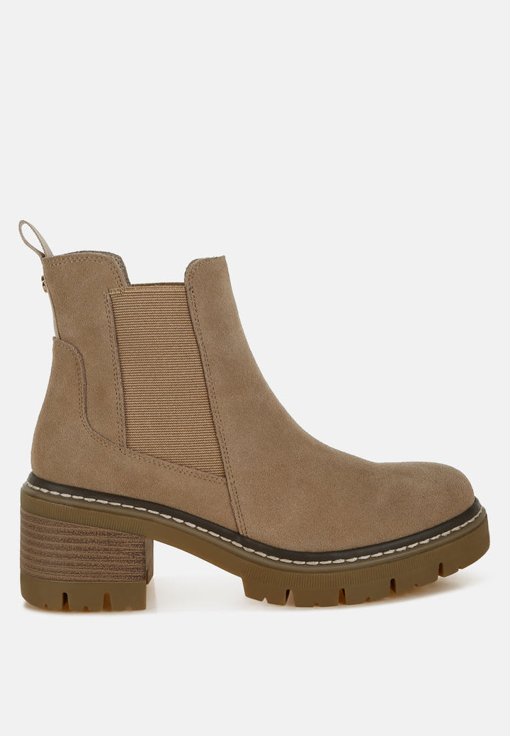 suede chunky chelsea boots by ruw#color_beige