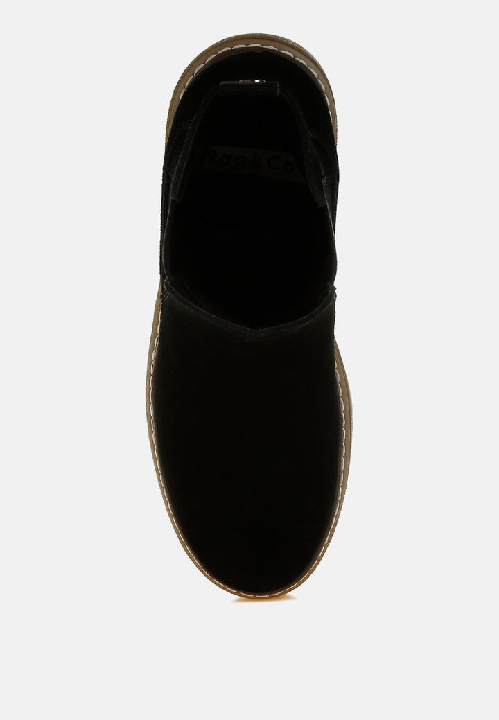 suede chunky chelsea boots by ruw#color_black