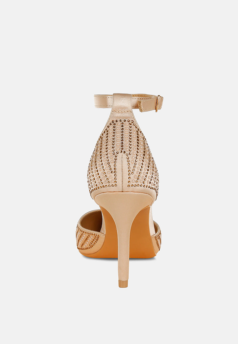 pearls & sequins embellished stiletto sandals by ruw#color_gold