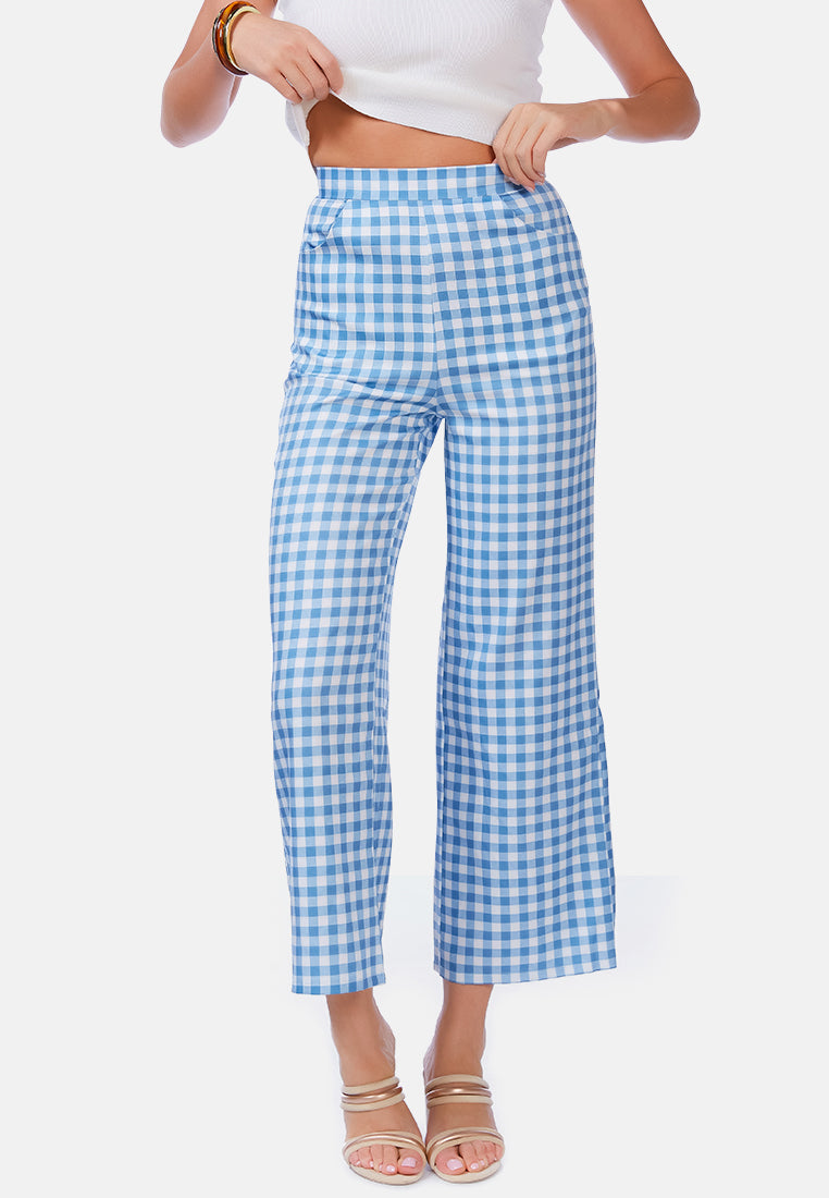 watercolour checks stretchable pants by ruw#color_blue