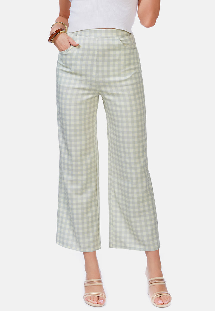 watercolour checks stretchable pants by ruw#color_green