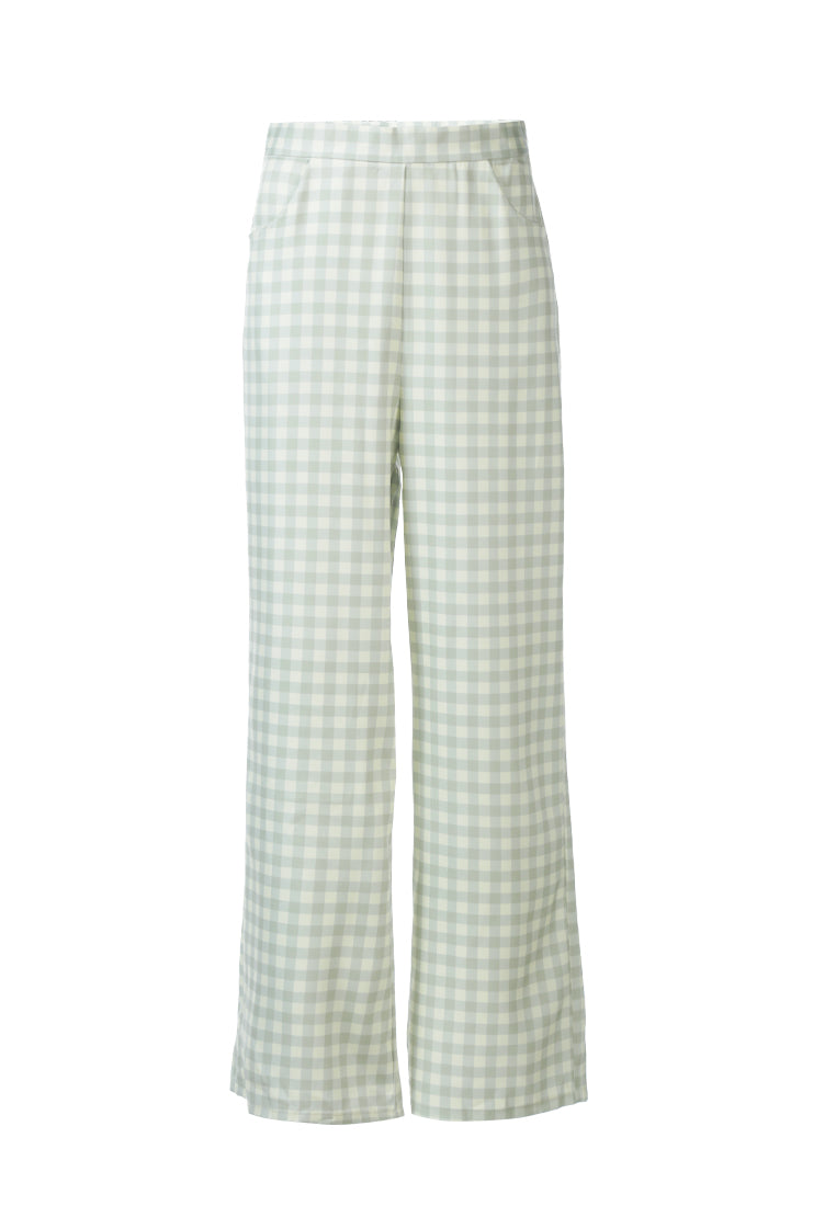 watercolour checks stretchable pants by ruw#color_green