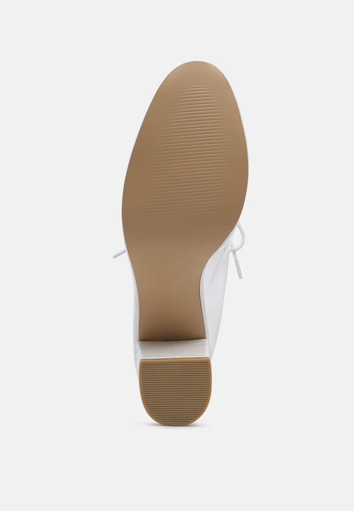 toni clear lace-up ankle boots with block heel#color_white
