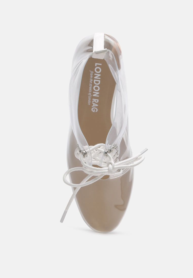 toni clear lace-up ankle boots with block heel#color_white