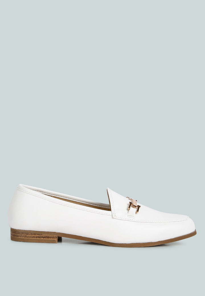 zaara solid faux suede loafers#color_white