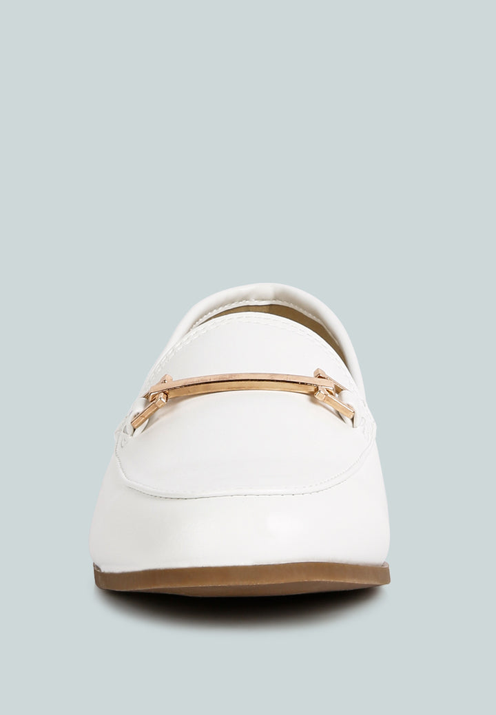 zaara solid faux suede loafers#color_white