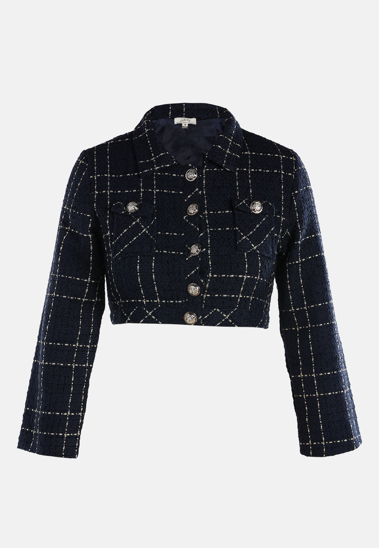 woven button-down flap pocket jacket by ruw#color_navy