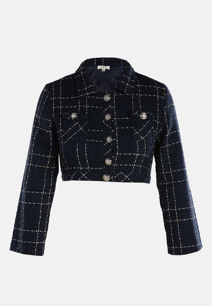 woven button-down flap pocket jacket by ruw#color_navy