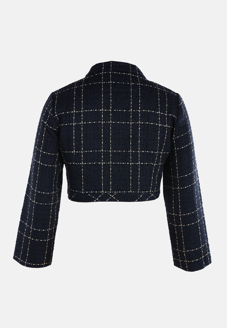 woven button-down flap pocket jacket by ruw#color_navy