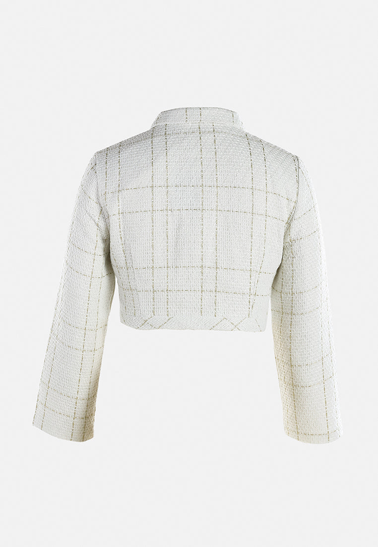woven button-down flap pocket jacket by ruw#color_off white