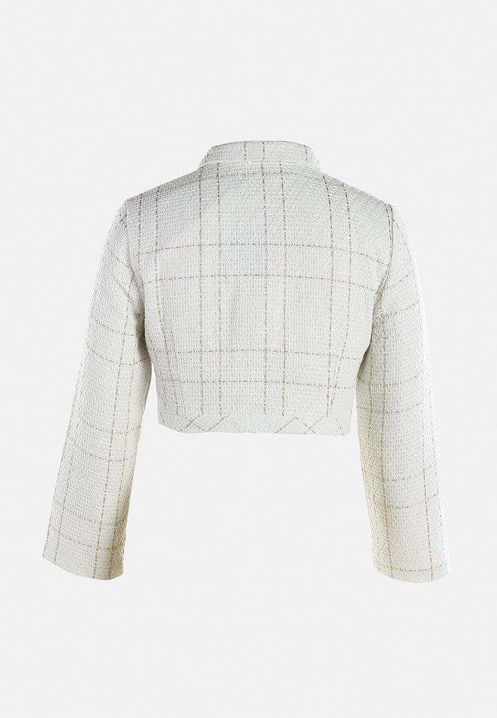 woven button-down flap pocket jacket by ruw#color_off white
