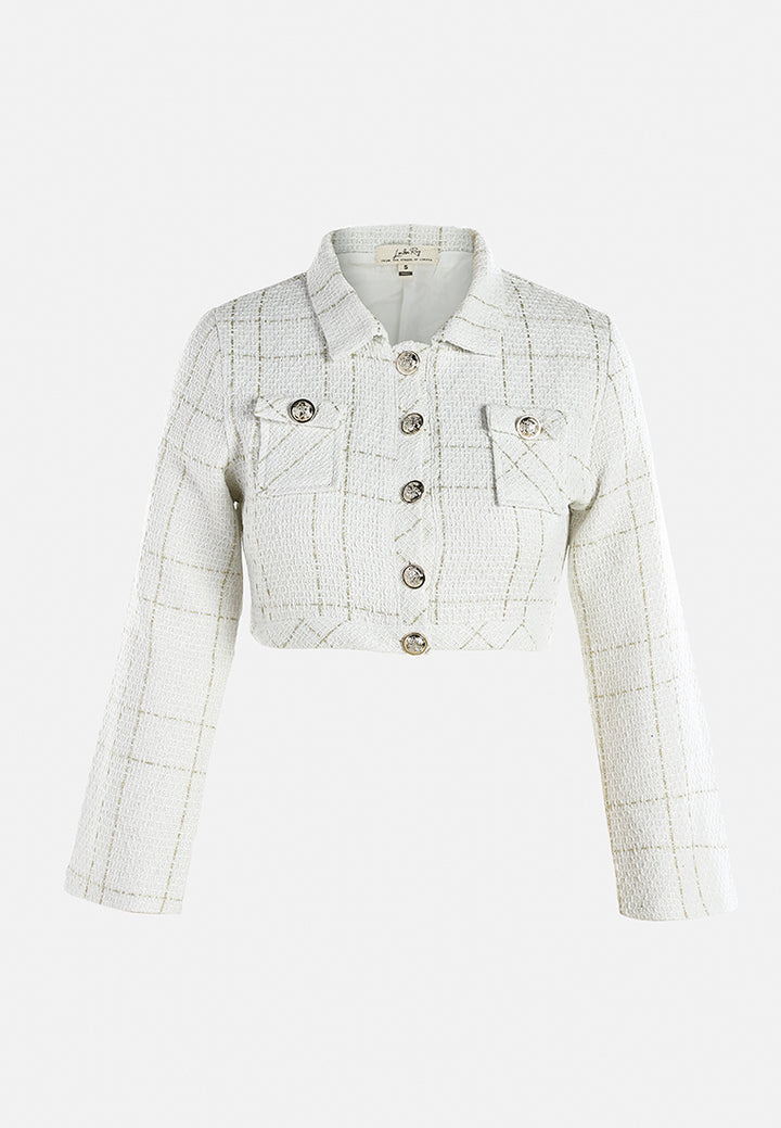 woven button-down flap pocket jacket by ruw#color_off white