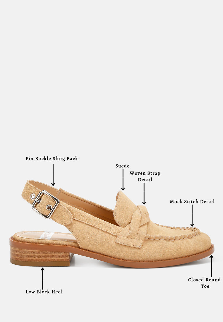 woven strap slingback loafers by ruw#color_beige