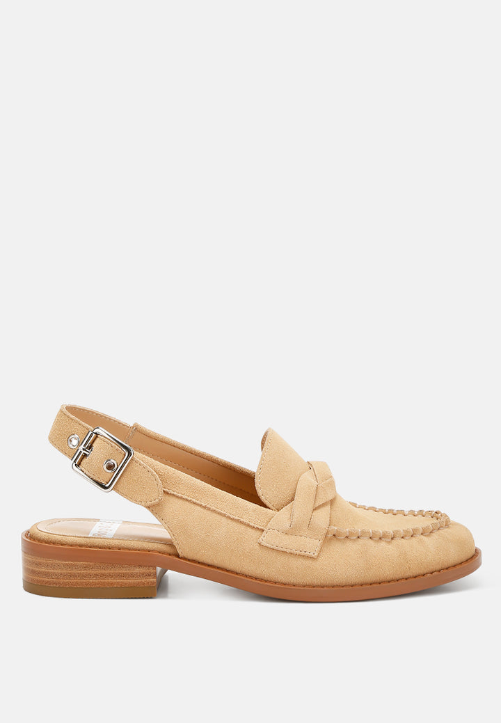 woven strap slingback loafers by ruw#color_beige