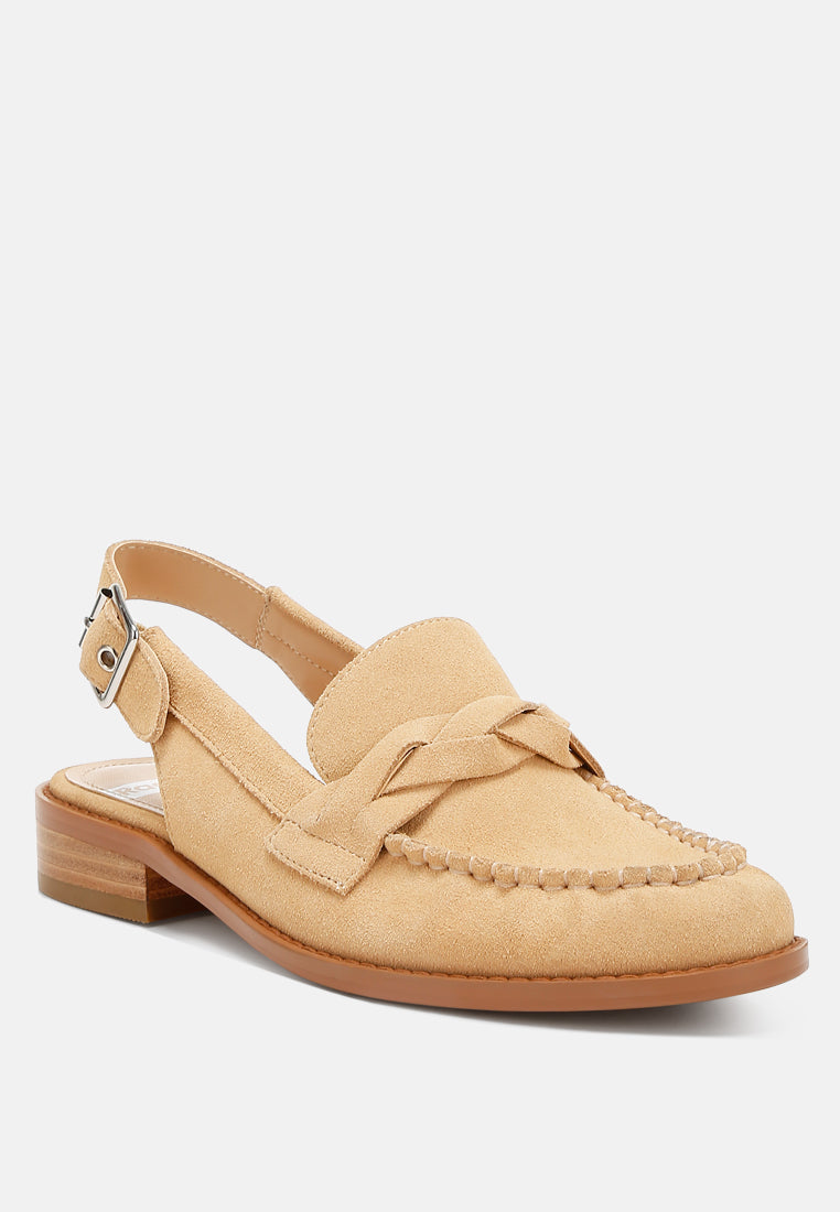 woven strap slingback loafers by ruw#color_beige