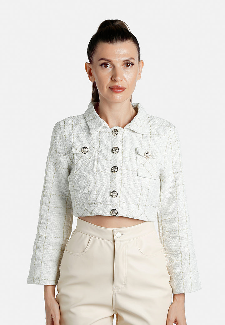 woven button-down flap pocket jacket by ruw#color_off white