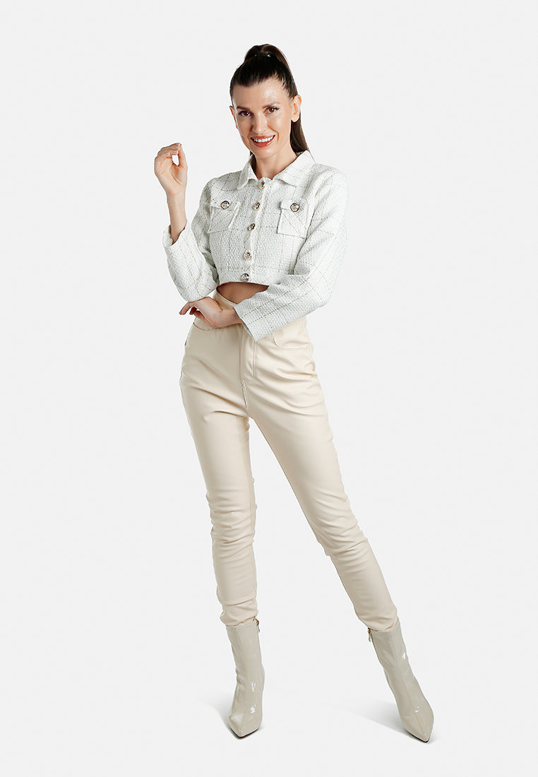 woven button-down flap pocket jacket by ruw#color_off white