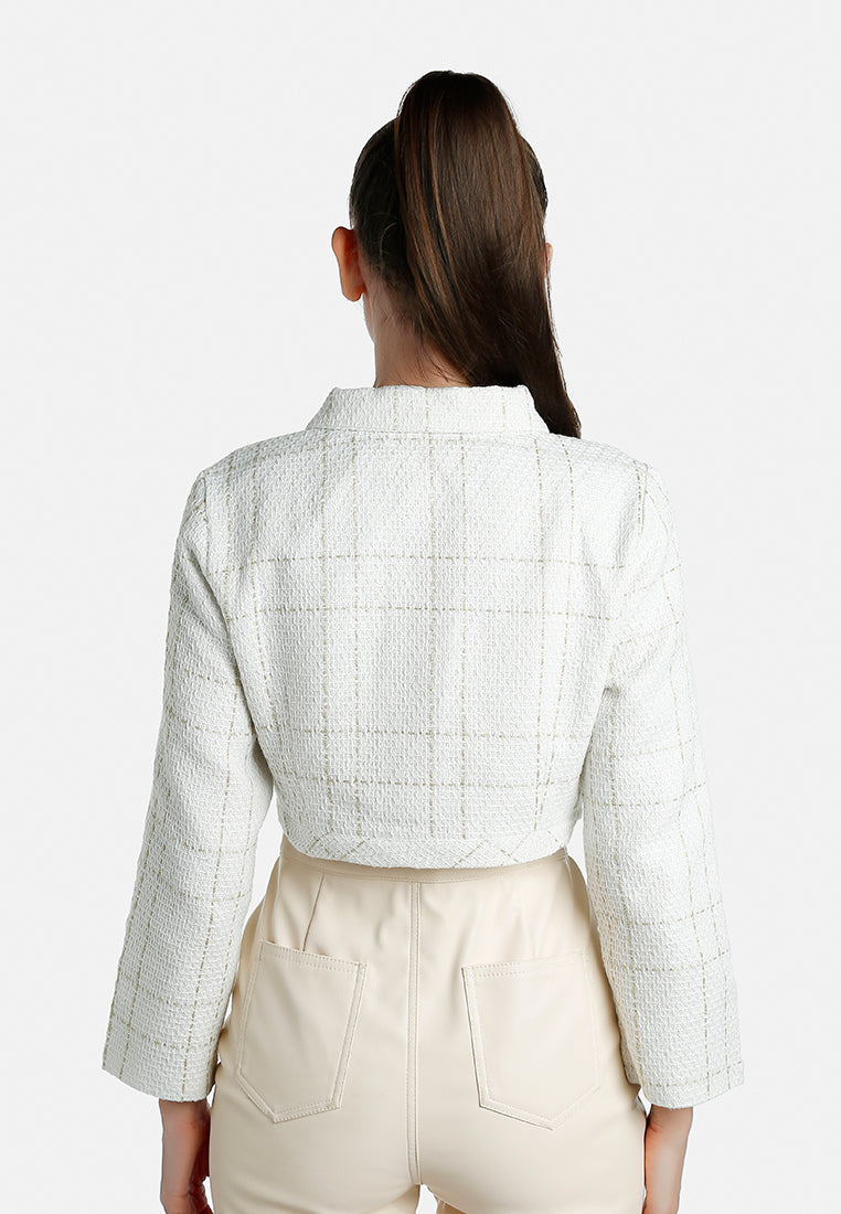 woven button-down flap pocket jacket by ruw#color_off white