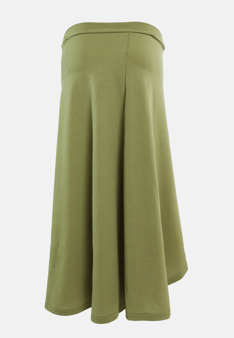 wrap style long maxi skirt#color_olive