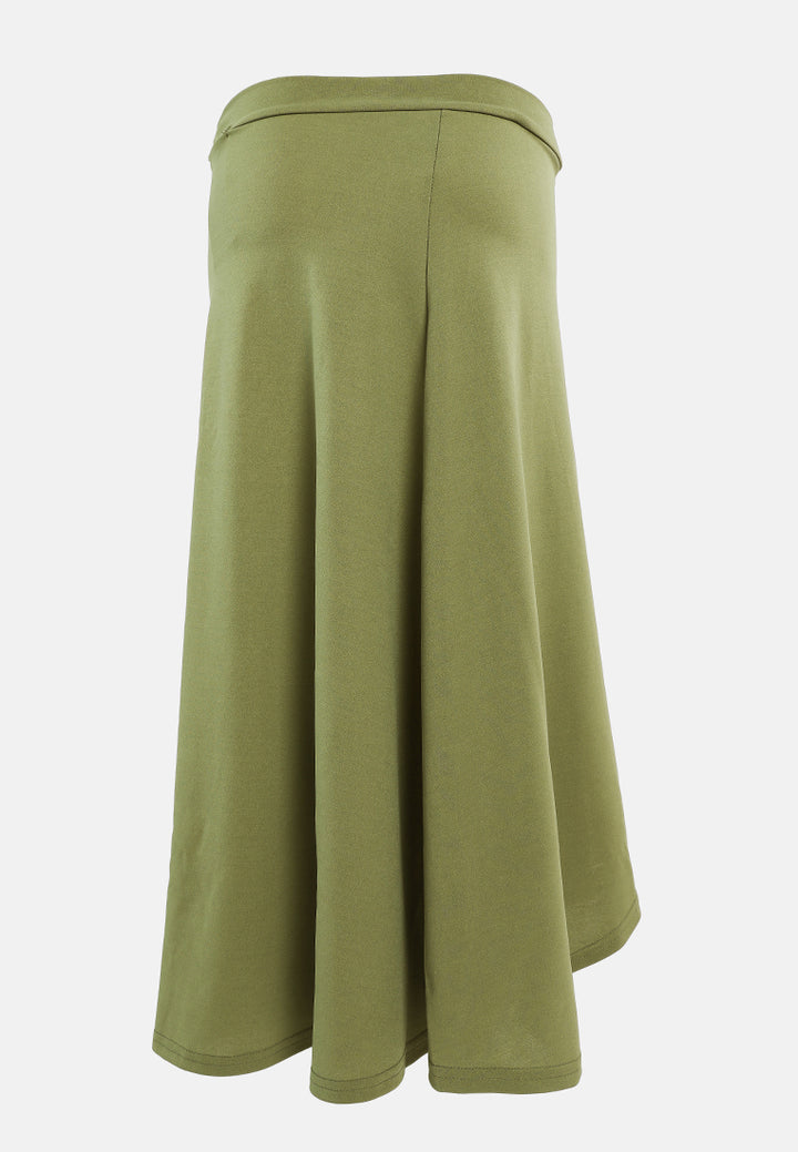 wrap style long maxi skirt#color_olive