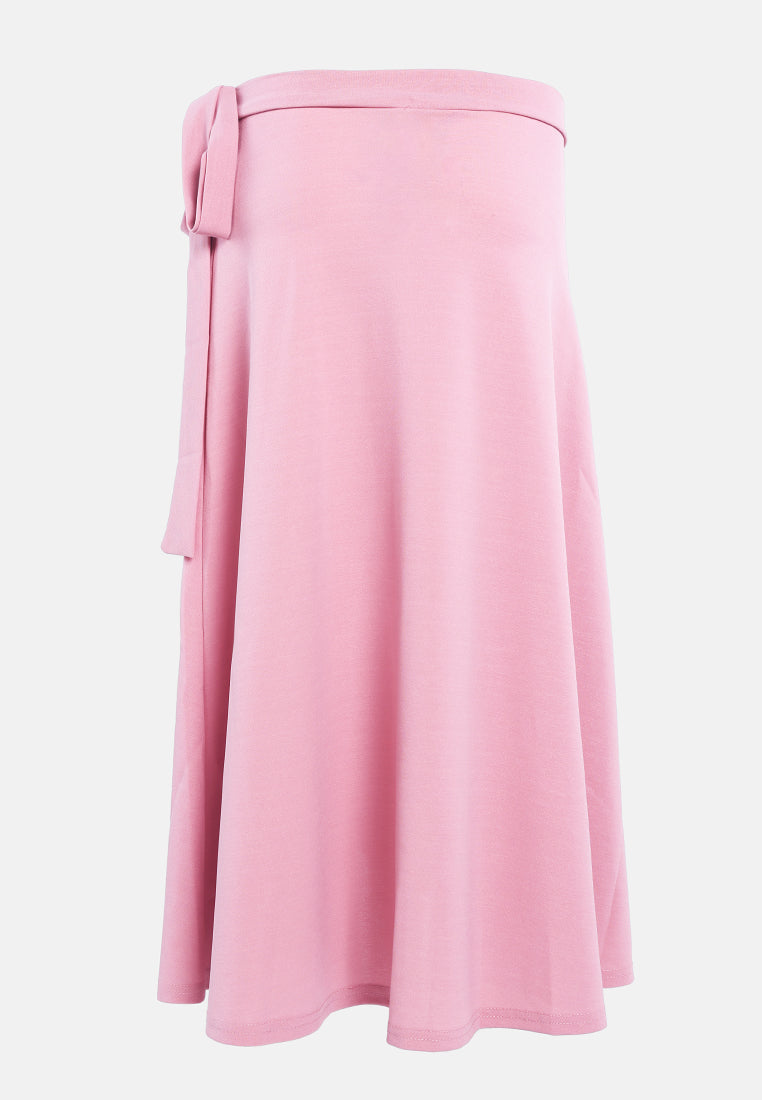 wrap style long maxi skirt#color_pink
