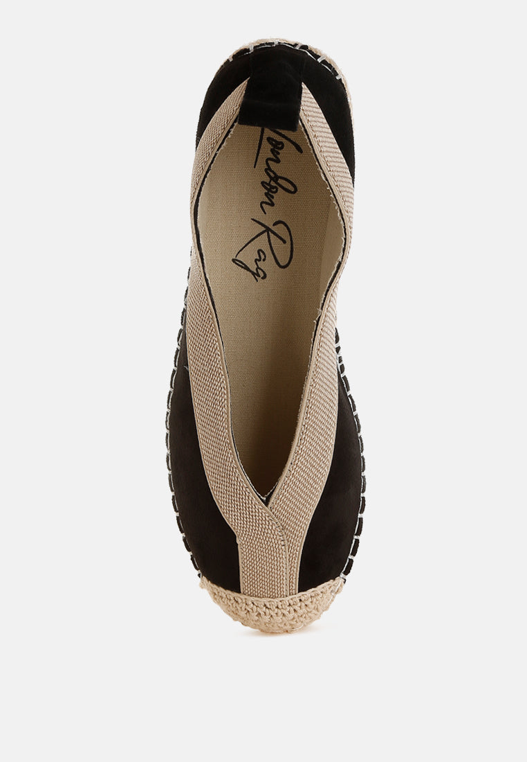 yalva microfiber detachable lace espadrilles by ruw#color_black