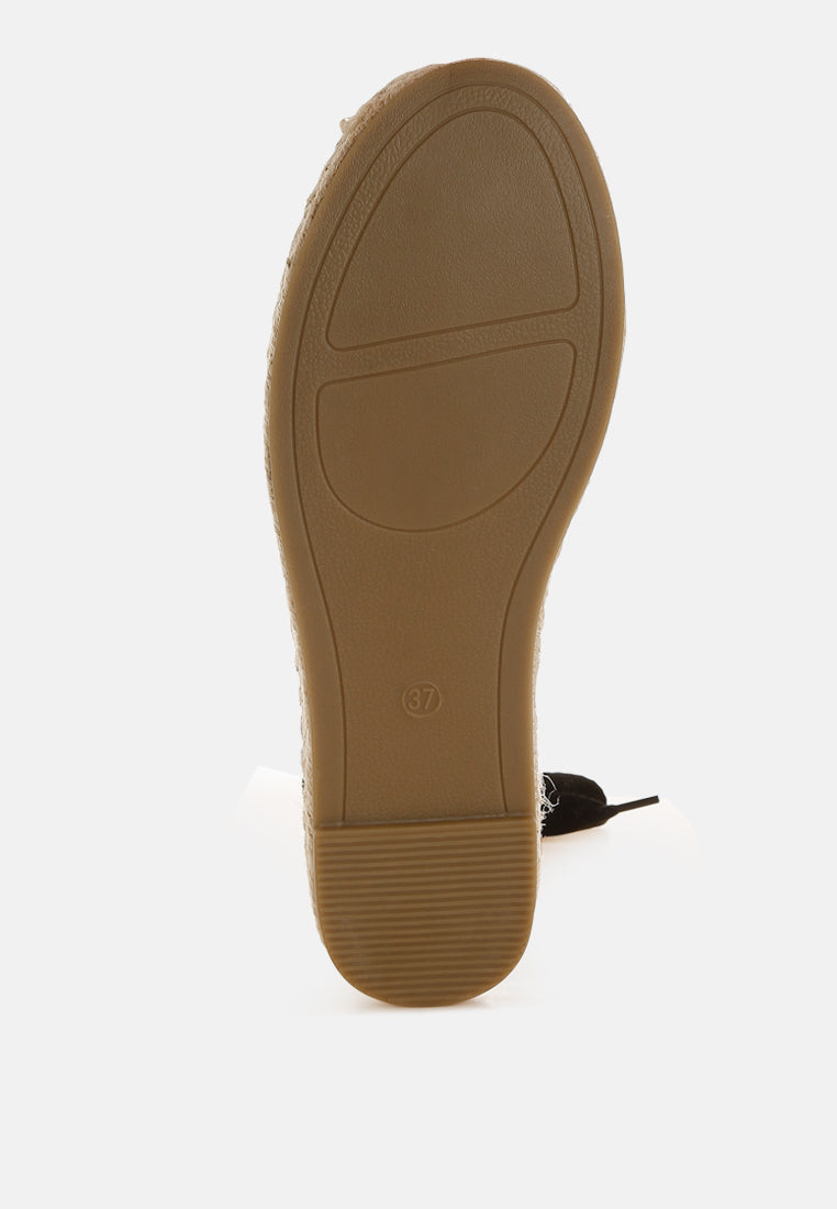 yalva microfiber detachable lace espadrilles by ruw#color_black