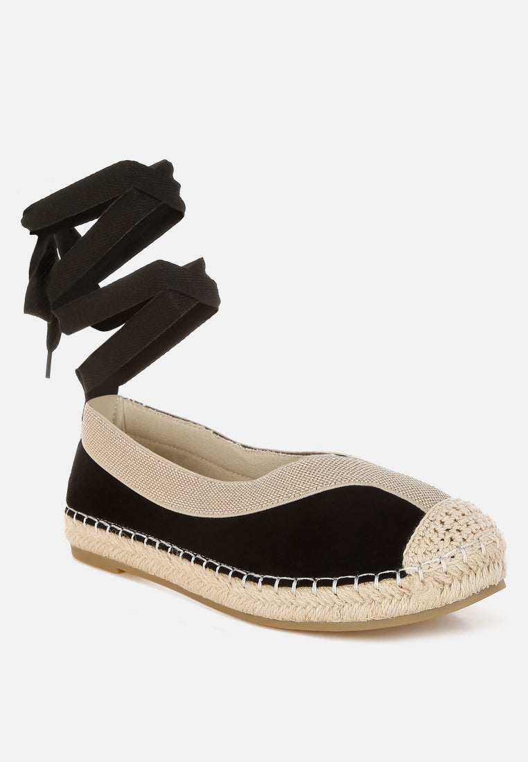 yalva microfiber detachable lace espadrilles by ruw#color_black