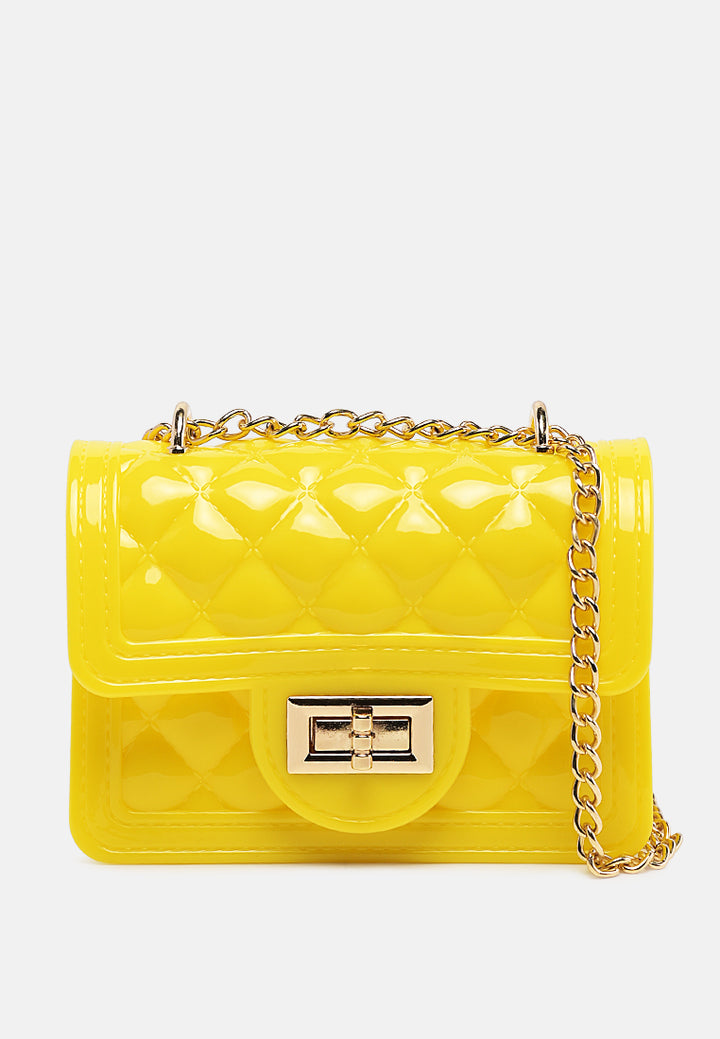 quilted sling bag#color_yellow