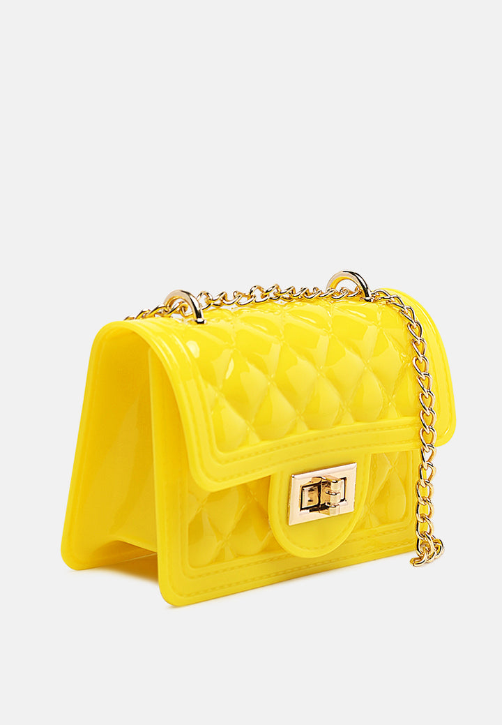 quilted sling bag#color_yellow