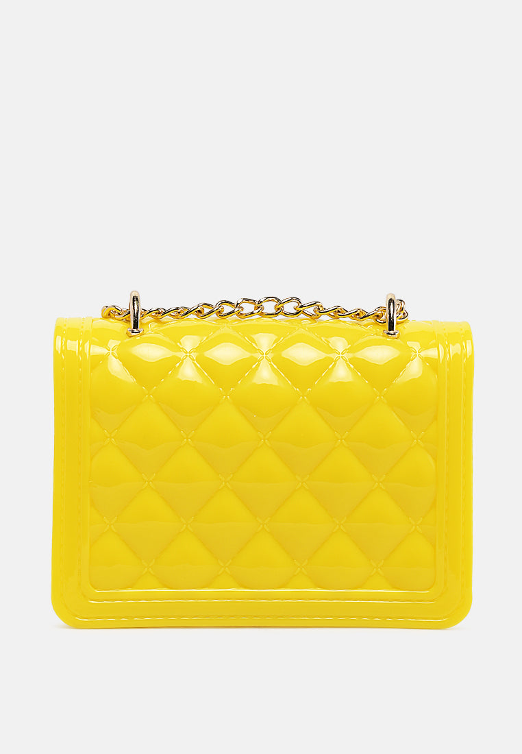 quilted sling bag#color_yellow
