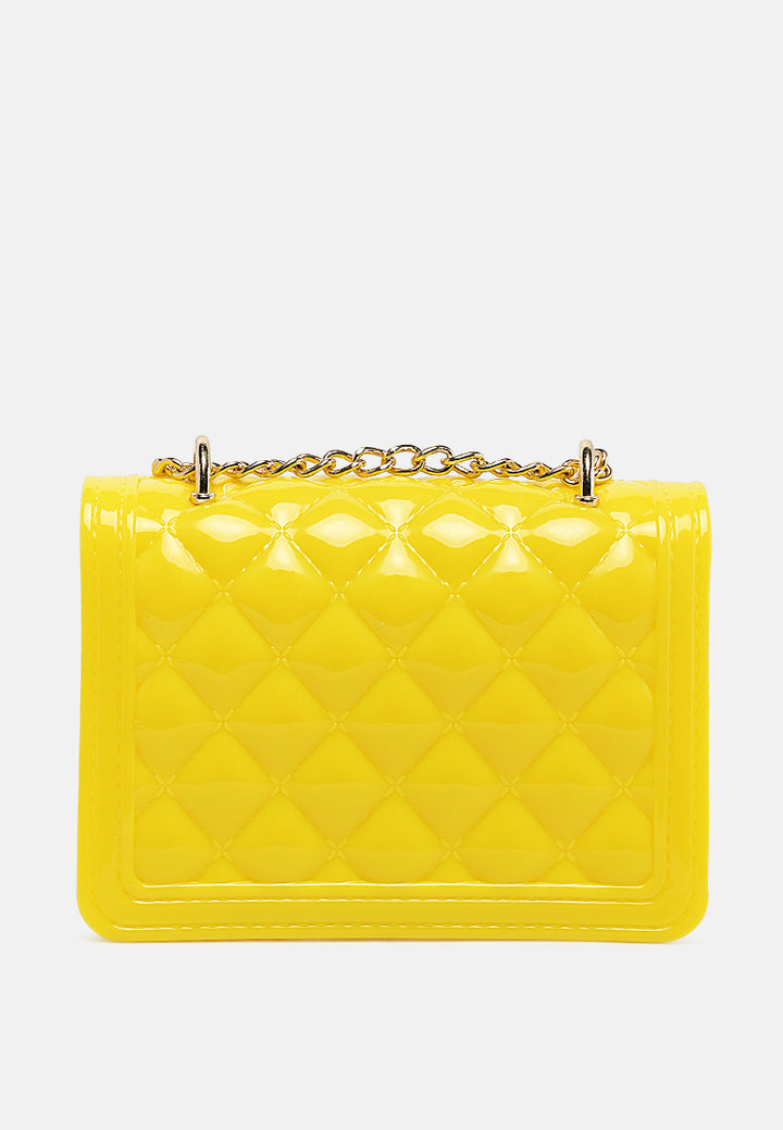quilted sling bag#color_yellow