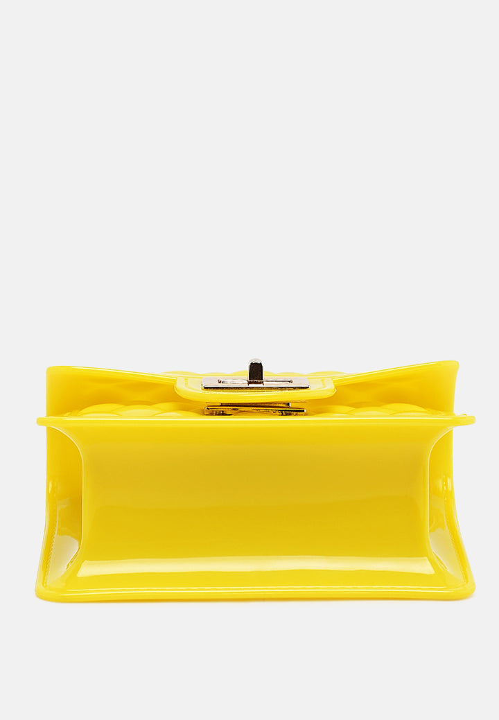 quilted sling bag#color_yellow