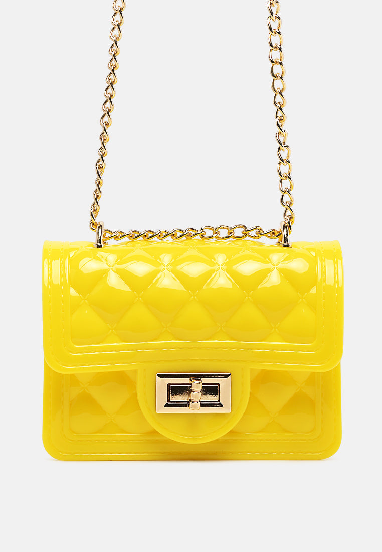 quilted sling bag#color_yellow
