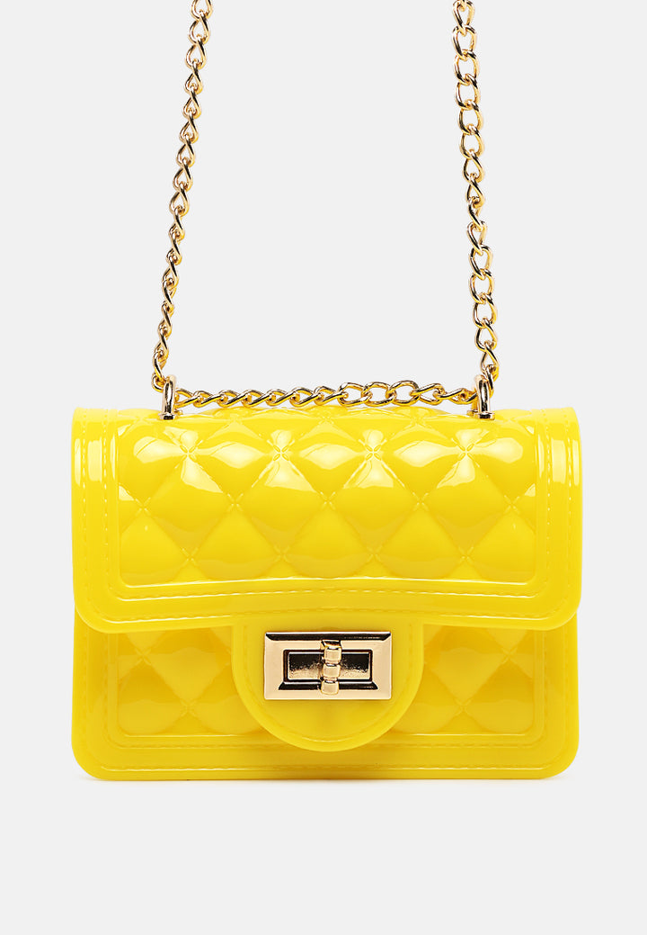 quilted sling bag#color_yellow