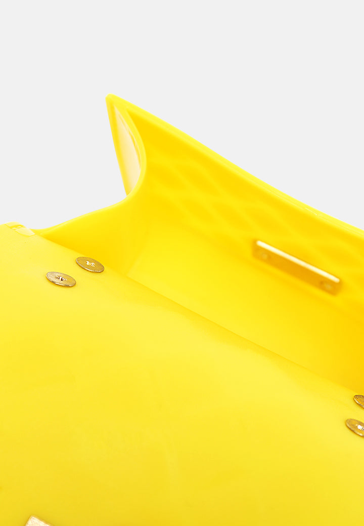 quilted sling bag#color_yellow