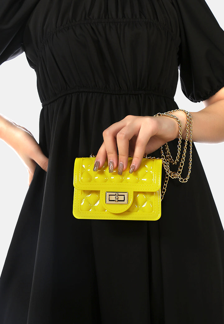 quilted sling bag#color_yellow