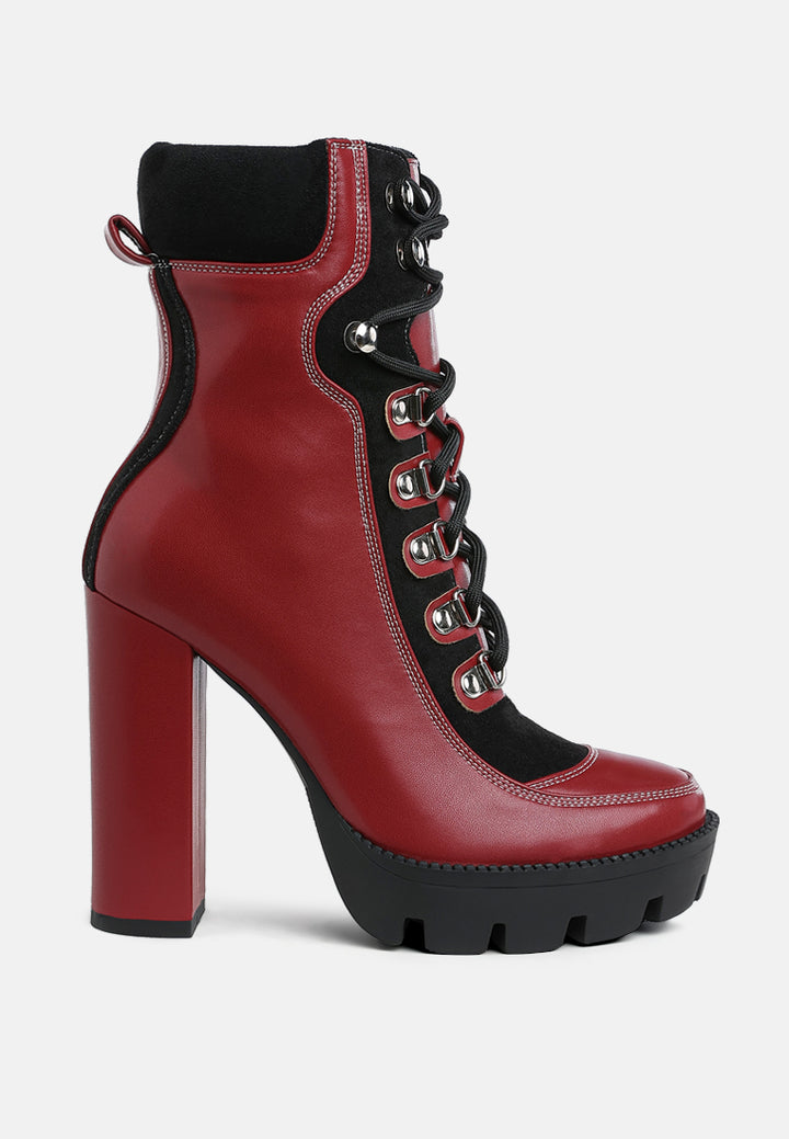 yeti high heel lace up biker boots by ruw#color_burgundy-black