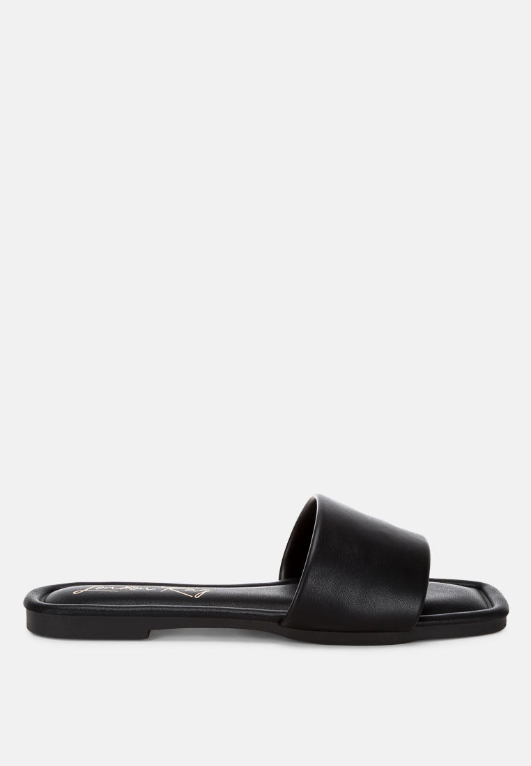 zaltana open square toe flats#color_black-man-made-leather