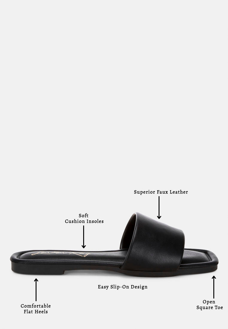 zaltana open square toe flats#color_black-man-made-leather