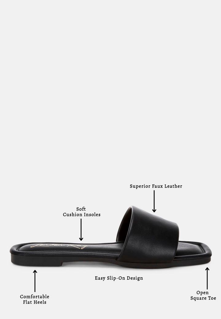zaltana open square toe flats#color_black-man-made-leather