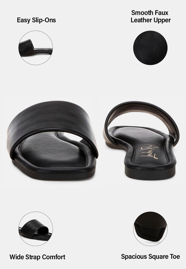zaltana open square toe flats#color_black-man-made-leather