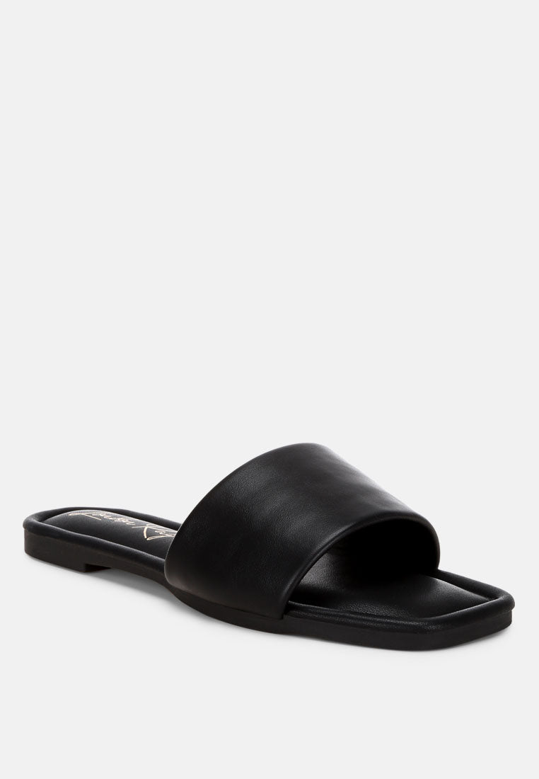 zaltana open square toe flats#color_black-man-made-leather