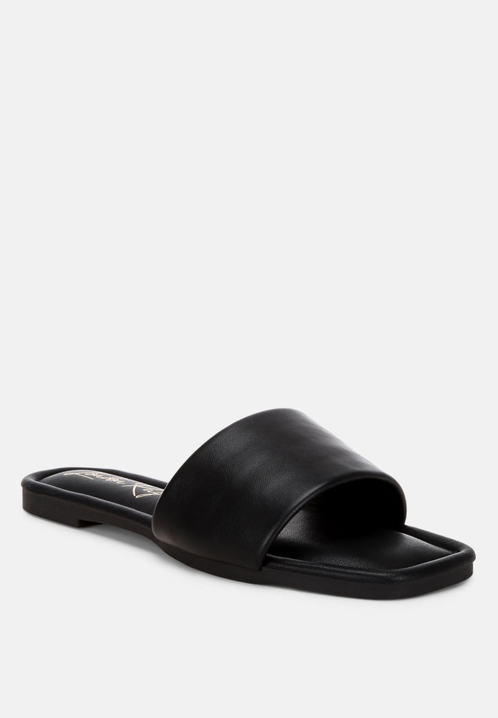 zaltana open square toe flats#color_black-man-made-leather