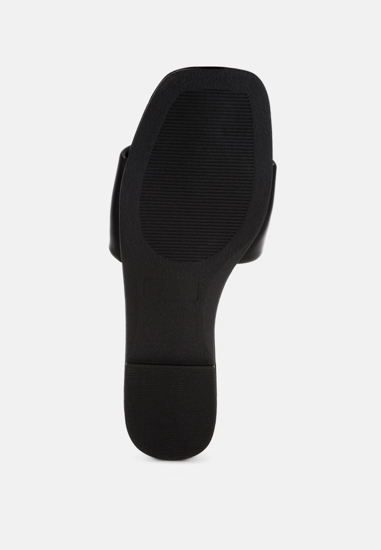 zaltana open square toe flats#color_black-man-made-leather